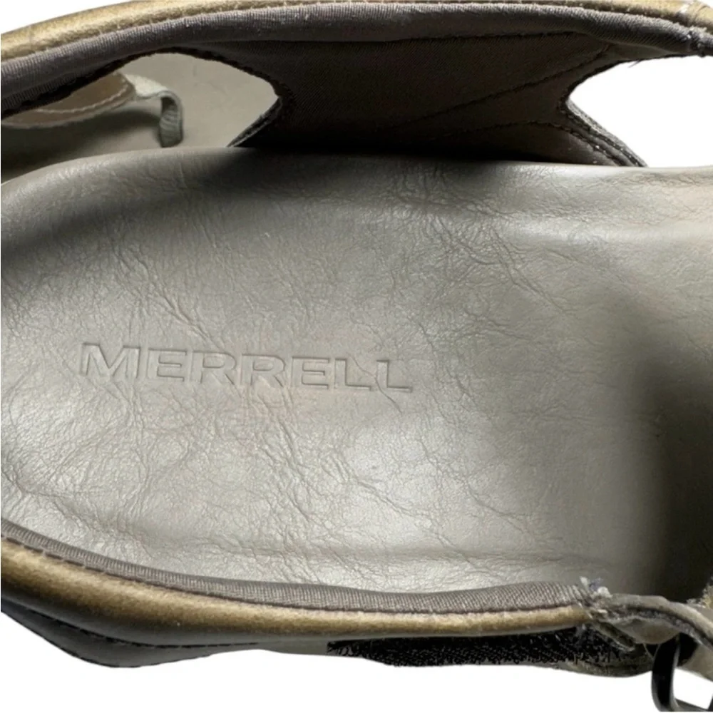 Merrell Tideriser Luna Leather Adjustable T-Strap Brindle Thong Sandals Size 10 - Picture 10 of 15